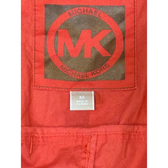 Michael by Michael Kors Orange/Coral Trench Rain Lightweight Coat Sz.Medium GUC - Picture 3 of 16